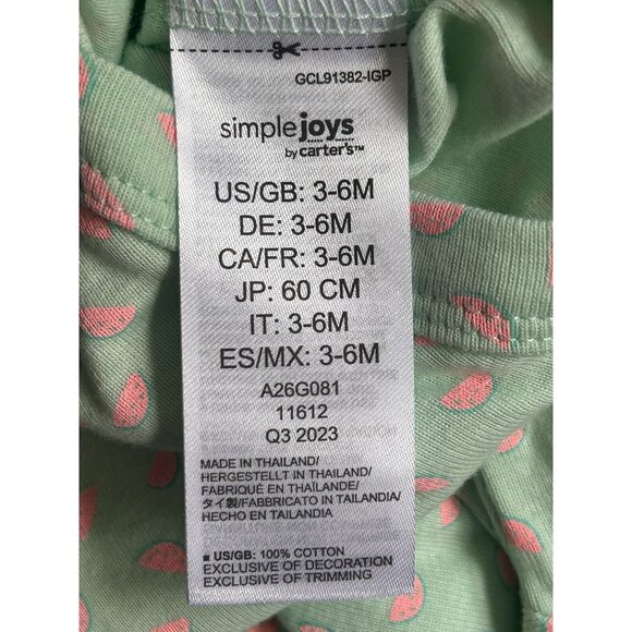 Simple Joys by Carter's Baby 5-Pack Short Sleeve Bodysuit One Piece 3-6 Months - Picture 6 of 11
